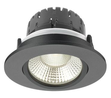 Artdelight Austin - spot à encastrer - Ø 85 mm, Ø 68 mm à encastrer - 6W LED dimmable inclus - noir