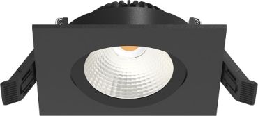 Artdelight Dublin - spot encastré - 83 x 83 mm, Ø 68 mm encastré - 6W LED dimmable inclus - noir