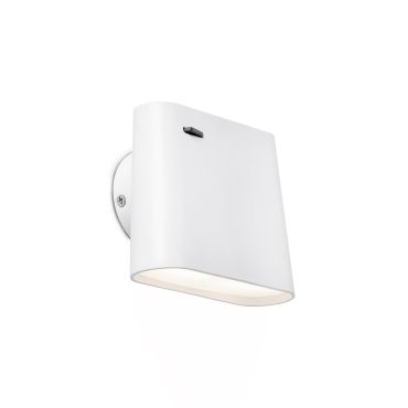 Faro Aurea - applique murale avec interrupteur - 12 x 7 x 9,5 cm - 8W LED inclus - blanc mat
