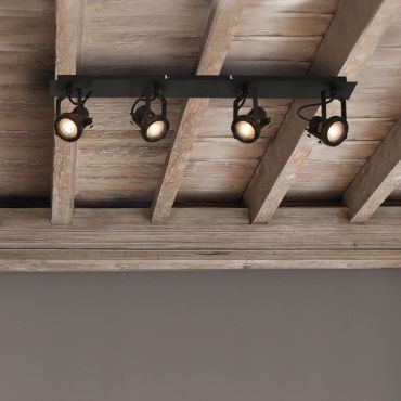 Nova Luce Salva - spot en saillie 4L - 71 x 19 x 16 cm - noir sable