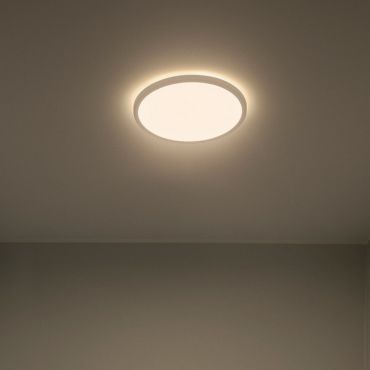 Nordlux Oja - plafonnier - Ø 29,4 x 2,3 cm - 3 niveaux de gradation (2700K) - 18W LED inclus - blanc