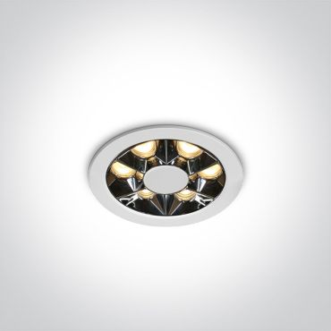 ONE Light Round Mirror Range - spot à encastrer - Ø 89 mm, Ø 75 mm taille d'encastrement - 6W LED inclus - blanc