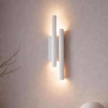 Nova Luce Paron - applique murale - 5,5 x 38 x 7 cm - 15W LED inclus - blanc sablé