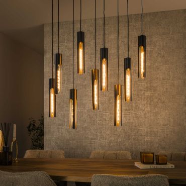 Vico Tube - lampe suspendue - 150 cm - noir