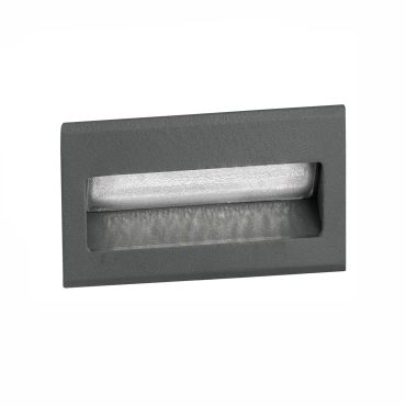 Nova Luce Krypton - applique encastrée - 8,5 x 8 x 5,5 cm - 1,5W LED inclus - IP54 - gris foncé