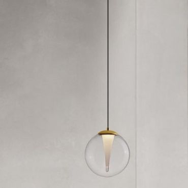 Nova Luce Galeo - lampe suspendue - Ø 22 x 209 cm - 7W dimmable LED inclus - or sablé