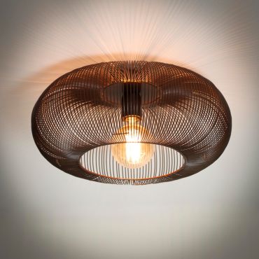 Vico Copper Twist - plafonnier - Ø 43 x 20 cm - noir nickel