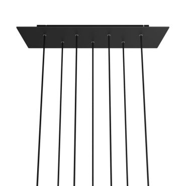 Creative Cables - Rose-One Rosace de plafond rectangulaire pour 7 points lumineux - 67,5 x 22,5 cm - noir