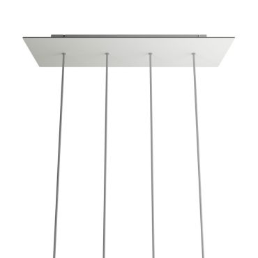 Creative Cables - Rose-One Rosace de plafond rectangulaire pour 4 points lumineux - 67,5 x 22,5 cm - blanc