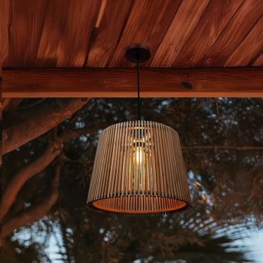 New Garden Okinawa 40 - lampe suspendue - Ø 39 x 28 cm - IP44 - brun
