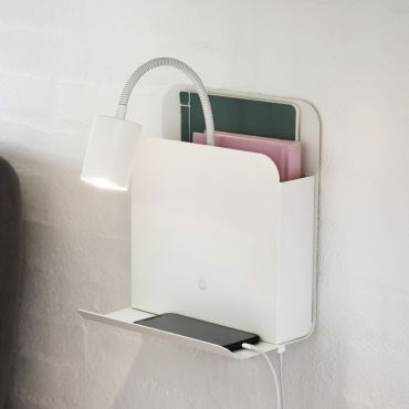 Nordlux Roomi - lampe murale avec interrupteur et double port USB - 16,5 x 24,8 x 28,2 cm - blanc