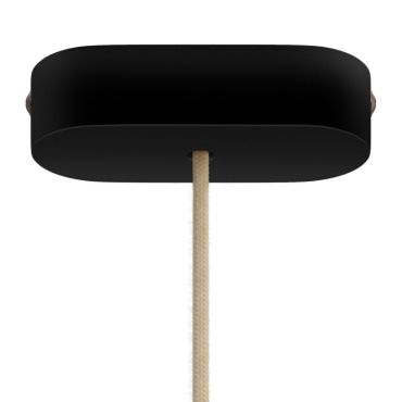 Creative Cables - rosace de plafond ovale 1 point lumineux - 2,7 x 12 x 5,1 cm - noir