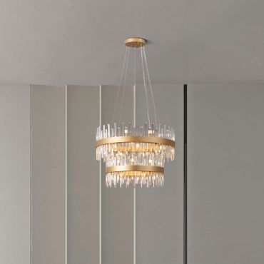 Nova Luce Crown - lampe suspendue - Ø 75 x 180 cm - or satiné
