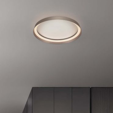 Nova Luce Ormi - plafonnier - Ø 45 x 7 cm - 38W dimmable LED inclus - brun champagne