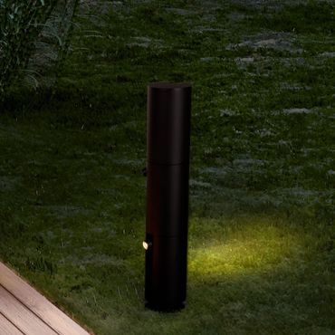 Nova Luce Taglio - lampe de jardin - Ø 12 x 65 cm - 8W LED inclus - IP65 - noir sablé