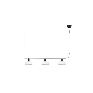 Faro Tatawin S - suspension - 100 x 18,4 x 210 cm - noir satiné et blanc brillant