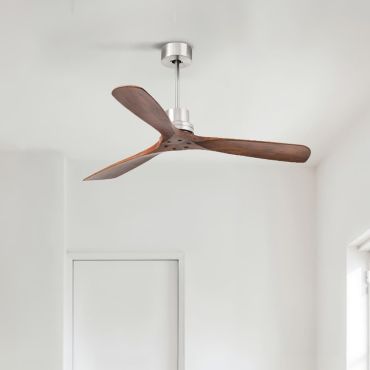 Faro Lantau L - ventilateur de plafond - Ø 132 cm - nickel mat et noyer