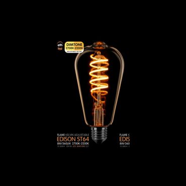 ETH LED Spiral Edison - E27 - dimtone - 6W - 2700K à 2200K - or