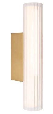 Maxlight Fayette - applique murale en saillie - 12 x 6 x 31 cm - 6W LED inclus - IP44 - or