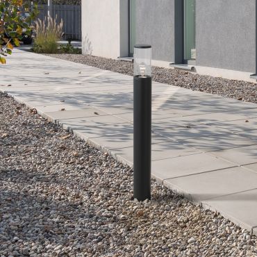 Nova Luce Zosia - lampe de jardin - Ø 9 x 80 cm - IP65 - gris foncé