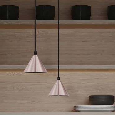 Nova Luce Conico - lampe suspendue - Ø 11,6 x 200 cm - marron et noir