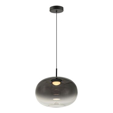 VK Lighting Iori - lampe suspendue - Ø 28 x 151 cm - 8W LED inclus - noir et gris fumé