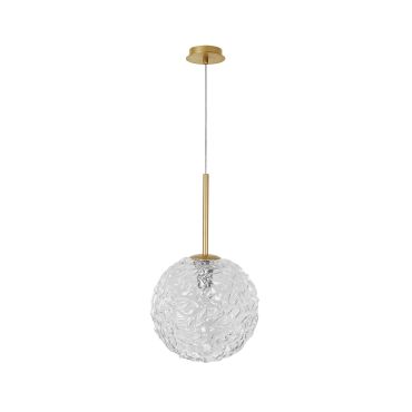 Nova Luce Mirano - lampe suspendue - Ø 30 x 180 cm - laiton doré et transparent