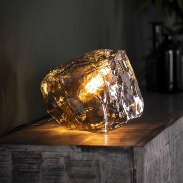 Vico Rock Chrome - lampe à poser - Ø 25 x 25 cm - verre chromé