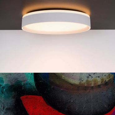 Lucide Nuria - plafonnier - Ø 30 x 7,5 cm - 18W LED inclus - 3 niveaux de gradation - blanc