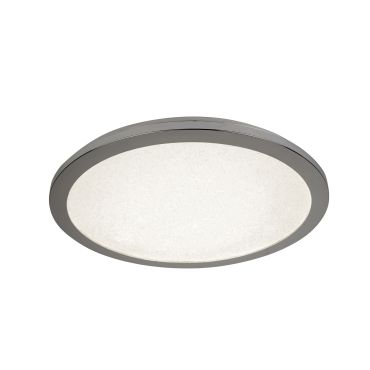 Searchlight Flush - plafonnier - Ø 30 x 2,5 cm - 18W LED inclus - IP44 - chrome