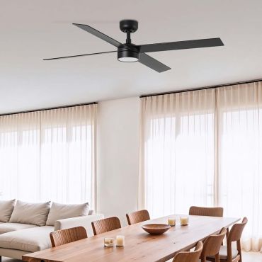 Faro Rudder L - ventilateur de plafond avec lumière - Ø 132 cm - noir mat