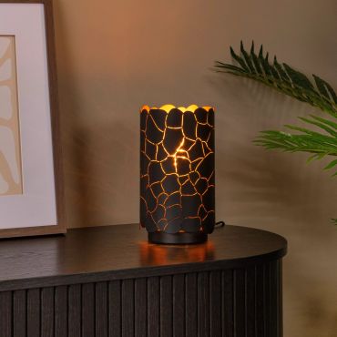 Lucide Almelo - lampe à poser - Ø 15 x 26,5 cm - noir