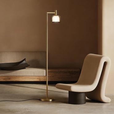 VK lighting Nala - lampadaire - Ø 22 x 139,6 cm - laiton mat