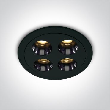 ONE Light Mirror Dark Light Range - spot encastré - Ø 85 mm, Ø 75 mm encastré - 10W LED inclus - noir