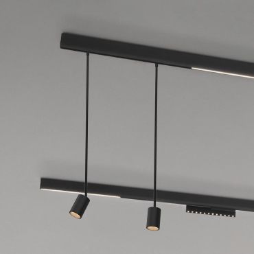 Nova Luce Ultra Slim - lampe suspendue sur rail - Ø 4,5 cm x 60 cm - 5W LED inclus - noir