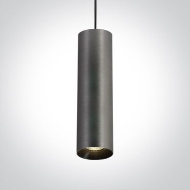 ONE Light Cylinder - lampe suspendue - Ø 7,5 x 240 cm - gris métal