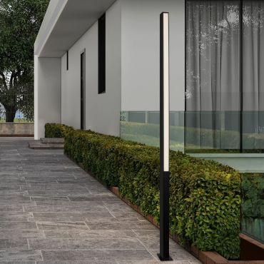 Nova Luce Stor - lampe de jardin - 8 x 150 x 12 cm - 23W LED inclus - IP65 - noir sablé