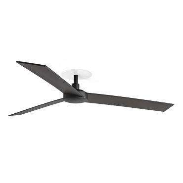 Faro Rudder L - ventilateur de plafond avec rosace encastrée - Ø 132 cm - noir mat et noyer