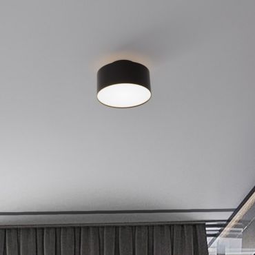 Nova Luce Ozen - plafonnier - Ø 14 x 8,8 cm - 24W LED inclus - noir sablé