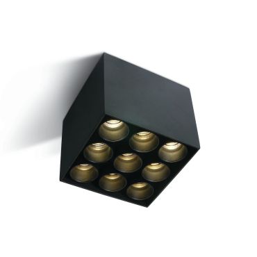 ONE Light Dark Light Tubes de plafond - plafonnier - 9,5 x 9,5 x 8,4 cm - 20W LED inclus - noir
