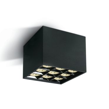 MODÈLE D’EXPOSITION - ONE Light Mirror Square Boxes - plafonnier - 12,3 x 12,3 x 8,8 cm - 30W LED inclus - noir