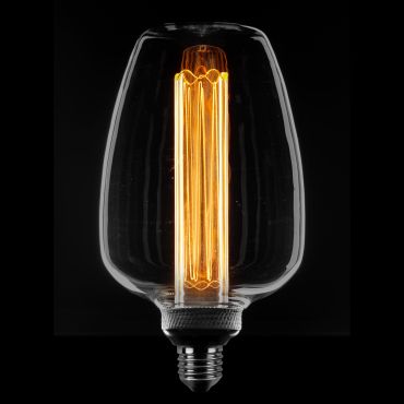 ETH Deco Filament LED 43S - 11 x 20 cm - E27 - 3 niveaux de gradation - 1W/2,5W/5W - 1800K - verre fumé