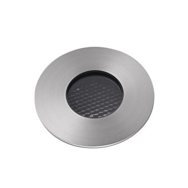 Faro Grund - spot rond pour l'extérieur - Ø 80 mm, Ø 60 mm à encastrer - 7W LED inclus - IP67 - acier inoxydable satiné - couleur de lumière blanc chaud (3000K)