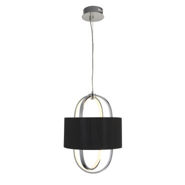 Searchlight Madrid - lampe suspendue - Ø 38 x 130 cm - 20W LED dimmable inclus - noir et chrome
