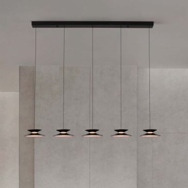 Nova Luce Morfi - lampe suspendue - 132 x 161 x 20 cm - 25W dimmable LED inclus - noir sablé et or