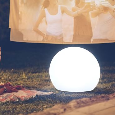 New Garden Buly 50 - lampe de table d'extérieur avec câble - Ø 50 x 33 x 44 cm - IP65 - blanc