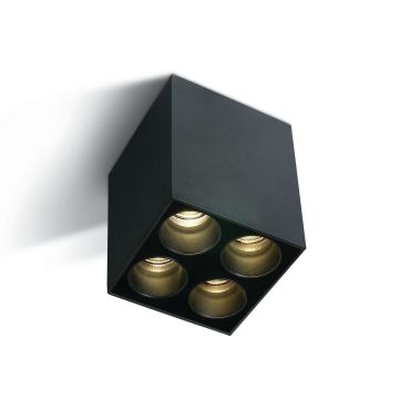 ONE Light Dark Light Tubes de plafond - plafonnier - 6,4 x 6,4 x 8,4 cm - 10W LED inclus - noir
