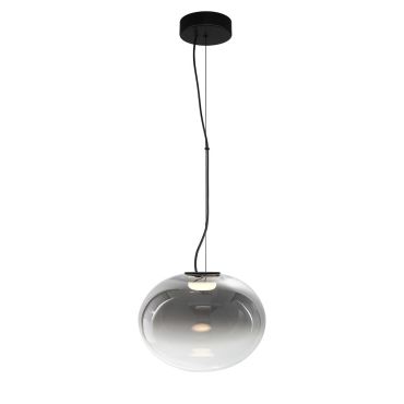 VK Lighting Iori - lampe suspendue - Ø 30 x 133 cm - 8W LED inclus - noir et gris fumé