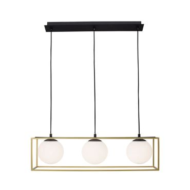 Nova Luce Juliet - lampe suspendue - 70 x 18 x 120 cm - laiton et blanc