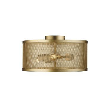 Searchlight Fishnet - plafonnier - Ø 45 x 21 cm - or mat